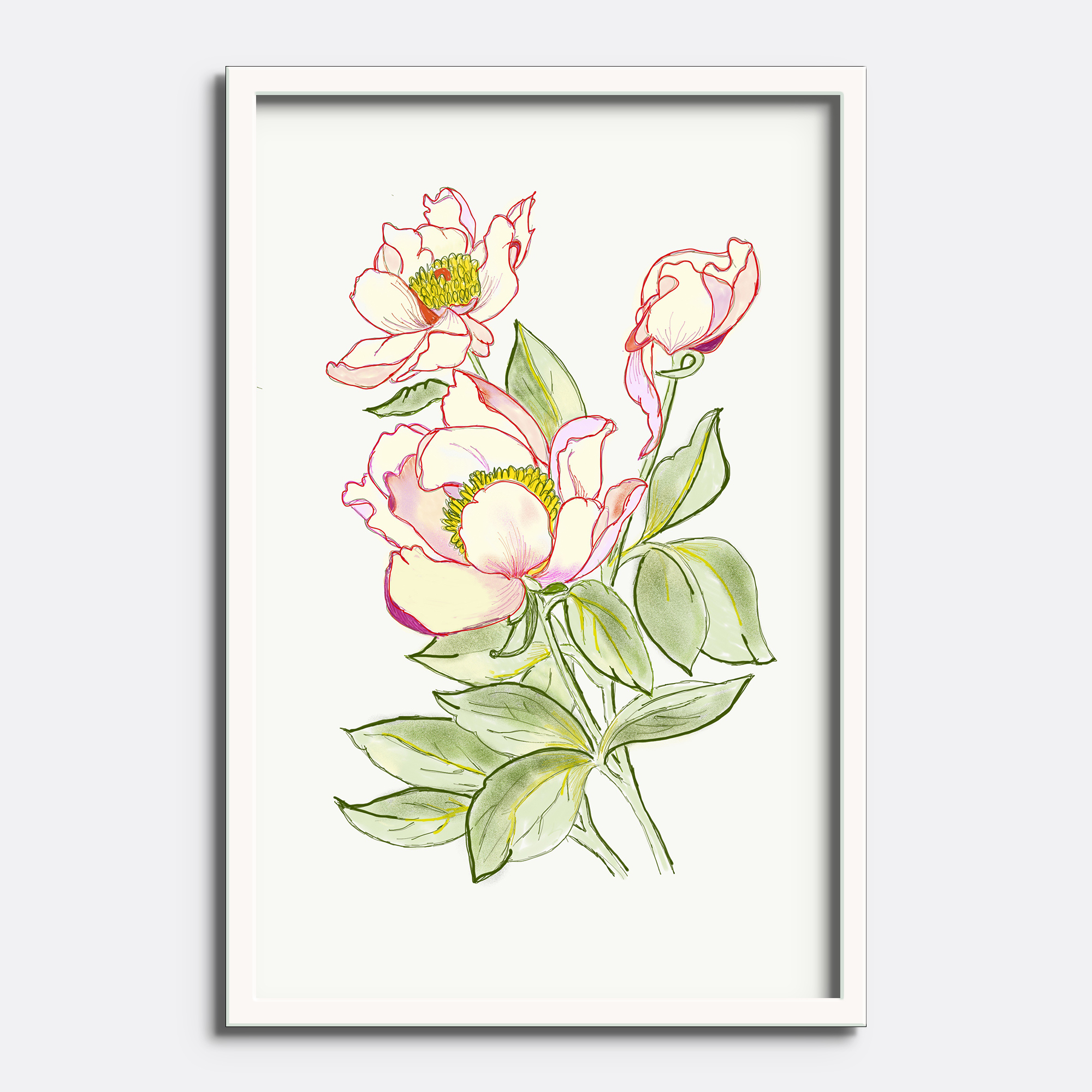 Elegant Pink Peony Botanical - Image 4