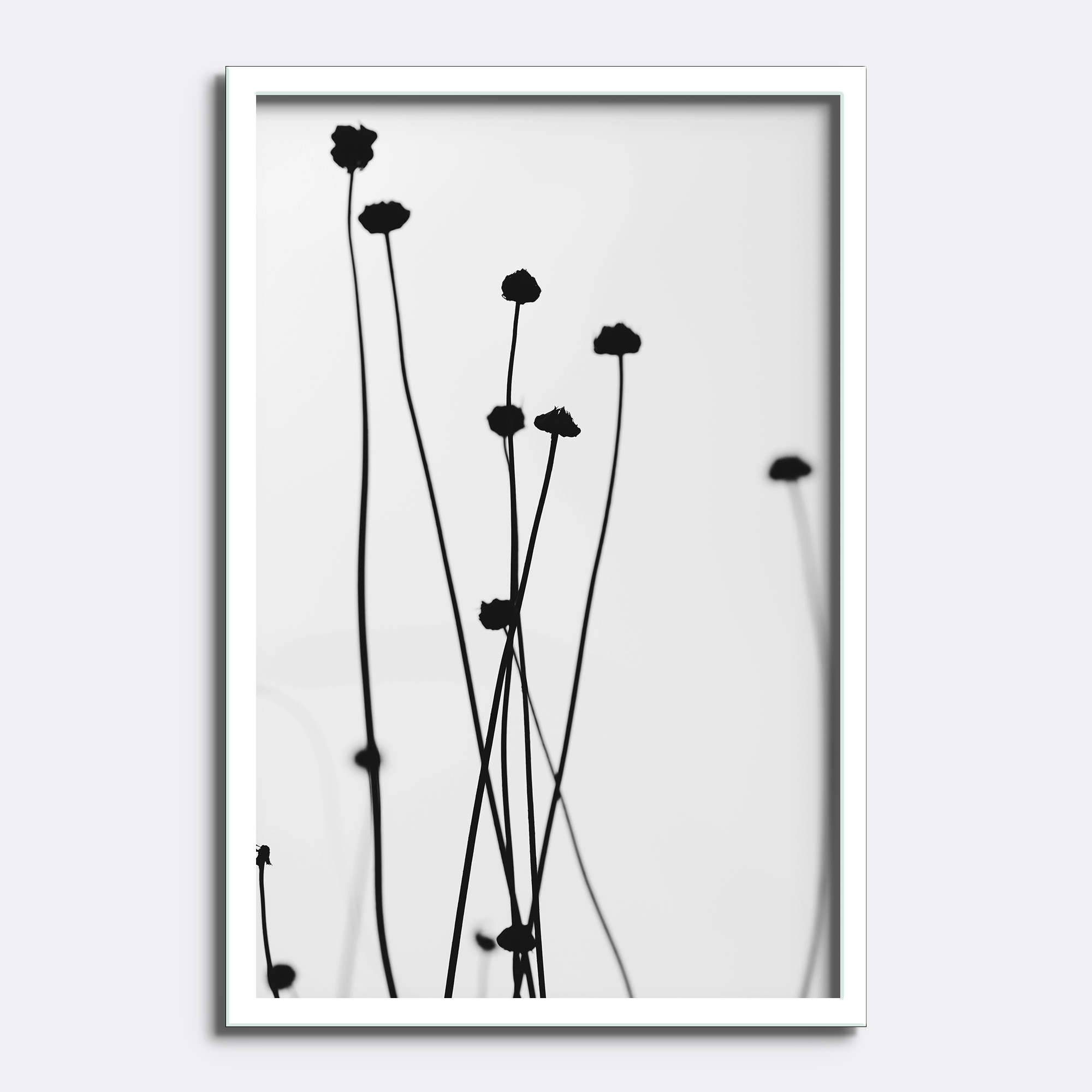 Minimalist Black & White Flower Silhouette Art - Image 3