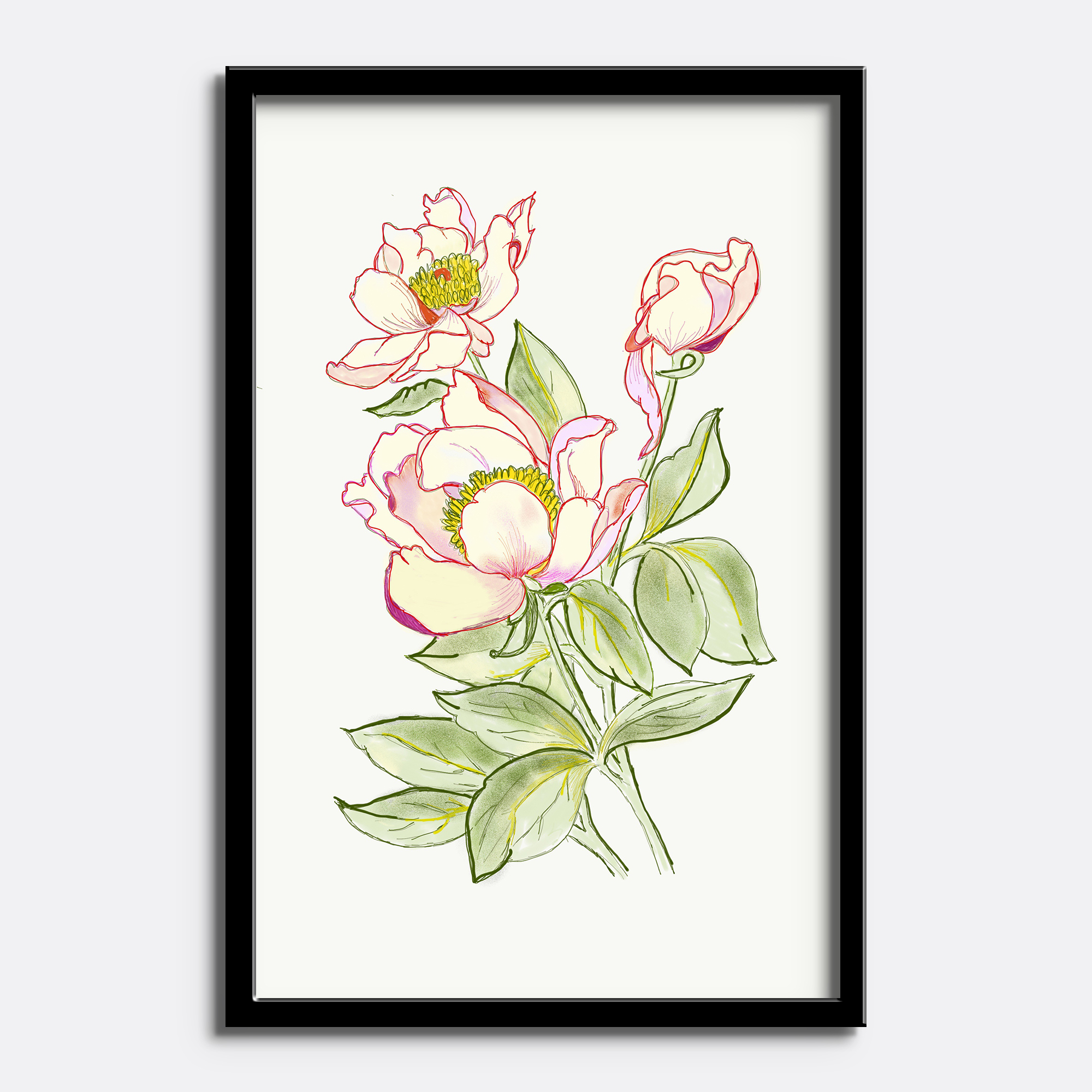 Elegant Pink Peony Botanical - Image 3