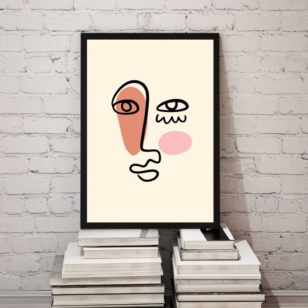 Minimal Abstract Face Line Art