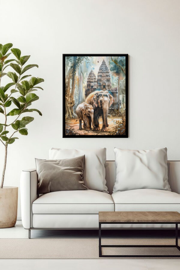 Elephant Temple Watercolor