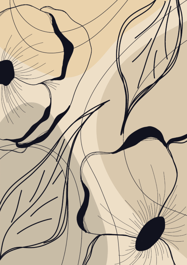 Minimal Line Art Floral Poster