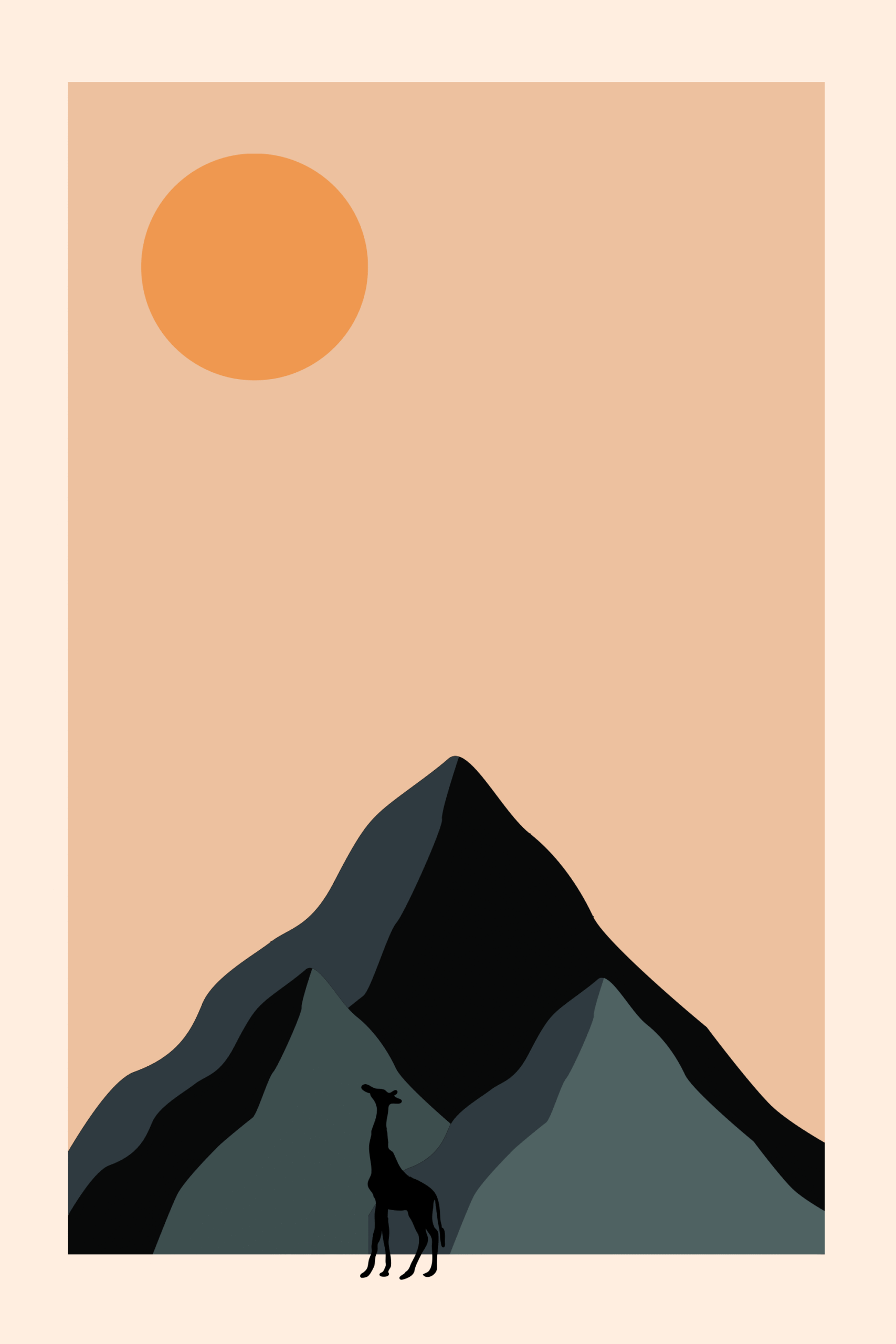 Minimal Mountain Sunset