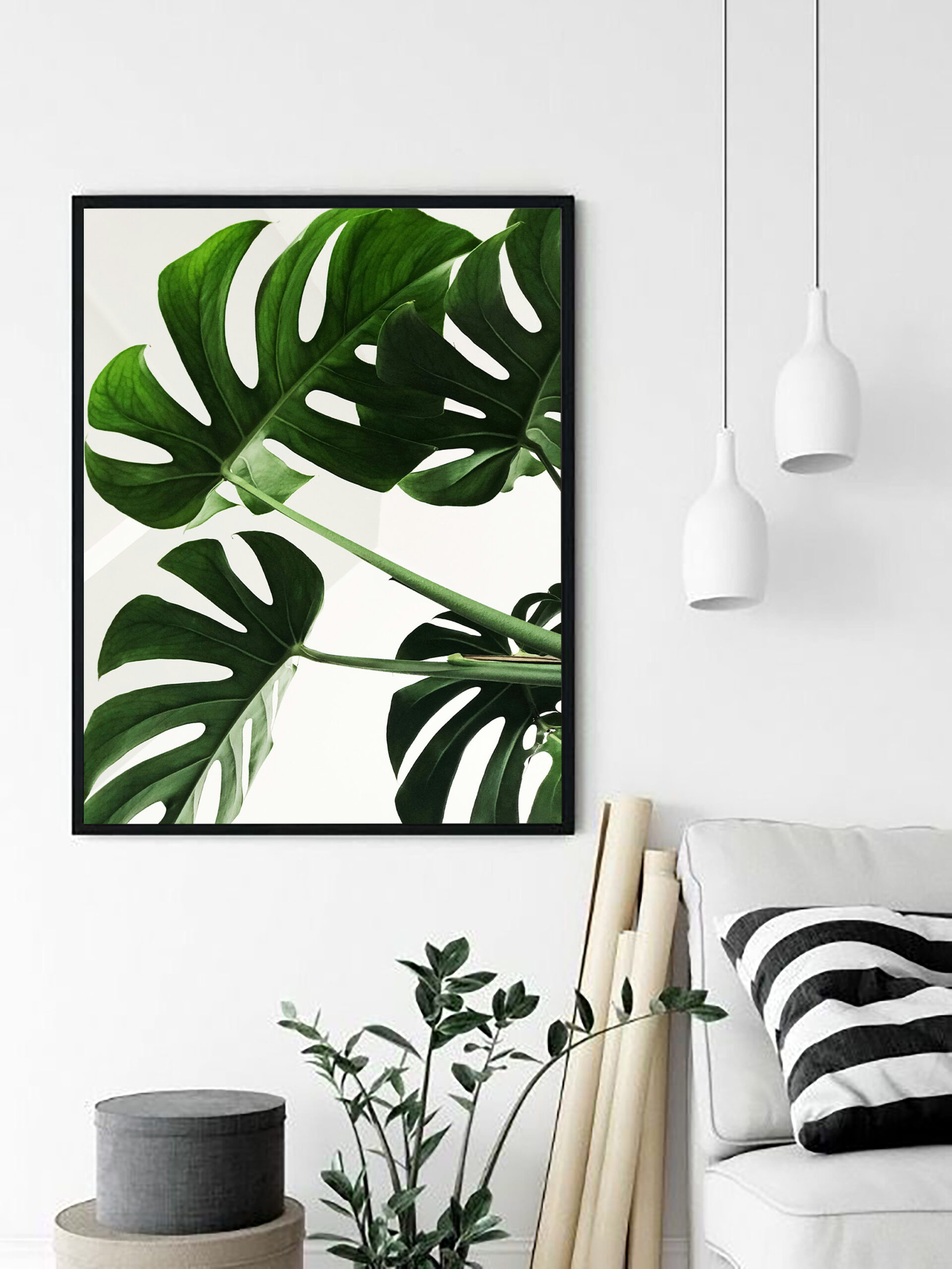 Monstera Leaf Green Botanical - Image 2