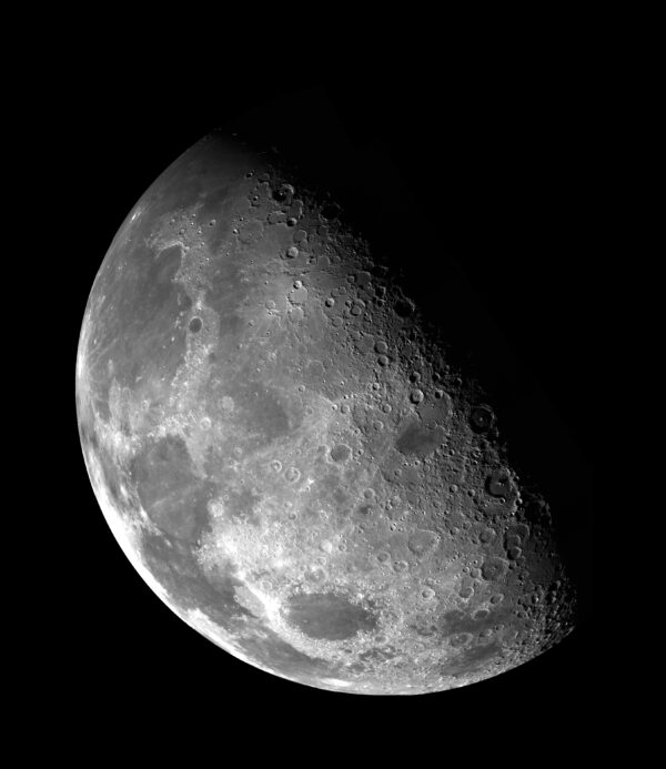 Moon Close-Up Black & White Astronomy